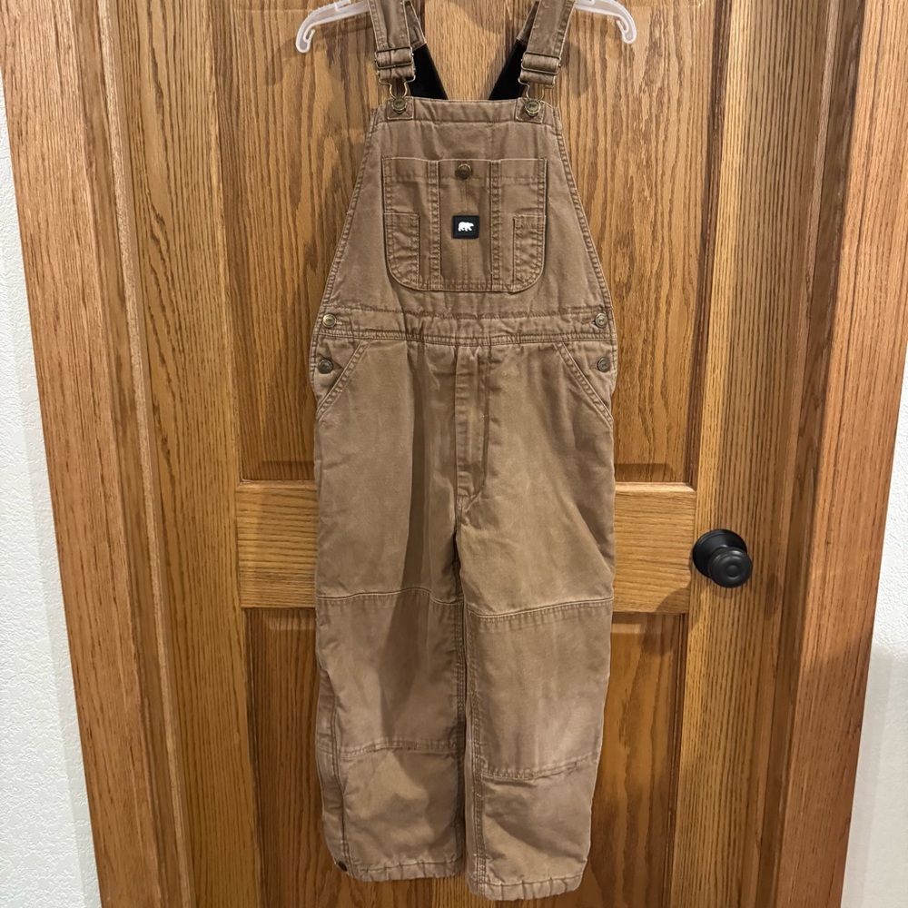 Polar King Insulated Brown Bib Overalls Youth Medium